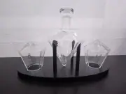 Dragon Glassware Decanter with Glasses Set, Diamond Shaped, Without Box