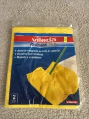BNIP Vileda Reusable Floor Mop Flat Cloth Refill - 2 Pack New Sealed Yellow
