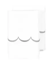 Mlange Home 600TC Sateen Cotton Scallop Embroidered Pillowcases