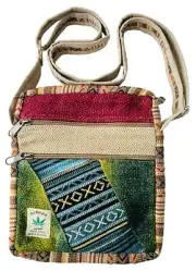 Gurkha Unisex Hemp Crossbody Bag Hippie Patchwork Shoulder 5 Pocket Passport