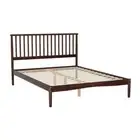 NNEDSZ Bed Frame Double Size Wooden Base Mattress Platform Timber Walnut VISE