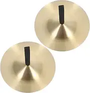 TOGEVAL Educational Boys and Girls Instrument Set of 2 Small Cymbals Hand Percussion for Early Learning Metal Finger Cymbals Toys