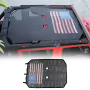 Top Sun Shade Mesh Cover Anti UV Net for Jeep Wrangler JK 2007-2018 US Flag PVC