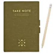 FOSSIL Green 'Take Note' A CURIOUS COMPANION Journal W pen