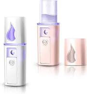 Hortsun Handheld Personal Diffuser 2 Pack Portable Aromatherapy Diffuser Pocket Size for Desk Office Travel Car with 2 USB Cable, White Pink
