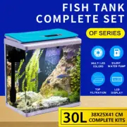 Aquarium Fish Tank LED Light Top Filter Pump Digital Display Complete Set 30L