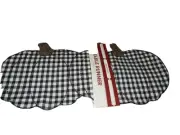 NEW Fall Black &WHITE Gingham PUMPKIN TABLE RUNNER 13" X 36" AUTUMN Decor