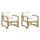 vidaXL Garden Chairs 2 pcs with Cushions and Pillows Bamboo BMG