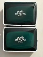 Hermès Paris x2 Perfumed Soaps Eau D'Orange Verte .8oz Travel Size w/Case.