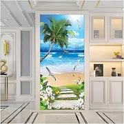 Door Stickers Door Sticker Home Decoration Wall DIY Stickers Kitchen Porch Art Mural Waterpoof Wallpaper (Size : 95x215cm)