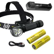 Combo: Nitecore HC35 Rechargeable Headlamp -2700Lm w/NL2150HPi & NL2140 & UI1