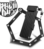 MEILANHUI Folding Bike Lock, Bike Locks Heavy Duty Anti Theft with 2 Keys and Mount Compact Lightweight High Security Foldable Bicycle Lock for Ebike, Motorcycle and Electric Scooter