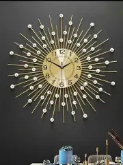 NA365 M9100 - Modern Style Metal Wall Clock with Acrylic Crystal (Gold)
