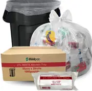 27L White Bin Liners - 10um - 1,000 Bags (Office / Kitchen Tidy Liners)