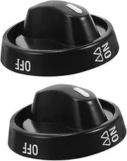 POPETPOP 2pcs Burner Control Knobs for Gas and Electric Stoves Easy to Install Plastic Replacement Knobs for Kitchen Cookers Compatible with Various Cooktops Black