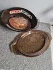 Vintage Pyrex 2.5 Pint Casserole Dish with lid A-1163 Amber/brown Slight Damage