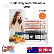 Foods Dehydrator Stainless Steel Beef Jerky Maker 7 Trays Fruit Meat Dryer Black