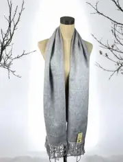 NWT Alpaca Camargo Winter Fall Scarf Rectangle Gray Soft Cozy Unisex Fringe Peru