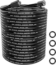 POHIR Pressure Washer Hose 100FT, Kink Resistant Power Washer Replacement Hose 1/4 Inch with M22 14MM Swivel, Lightweight Pressure Washer Extension Hose 4000 PSI