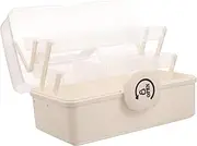 Ipetboom 1pc Box Multifunctional Medicine Storage Container Large Aid Storage Box for Home Office Outdoor Use for Organizing Medicines and Emergency Supplies Transparent Whitemedium