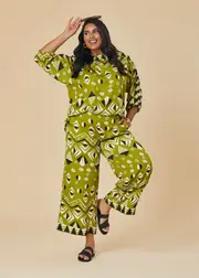 [Virtuelle] Taking Shape Natural Aztec Print Pant Size 10 in Print, Viscose - Plus Size Women's Clothing Print