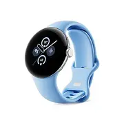 Pixel Watch 2 with the Best of Fitbit and Google - Heart Rate Tracking, Stress Management, Safety Features - Android Smartwatch - Polished Silver Aluminum Case - Bay Active Band - Wi-Fi