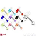 10PCS Tongue Rings Barbells Colourful Pills Stainless Steel Piercing Jewellery
