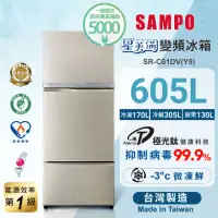 在飛比找momo購物網優惠-【SAMPO 聲寶】605公升一級星美滿極光鈦旗艦變頻系列三