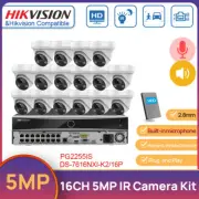 Hikvision 16CH 16POE 4K NVR 5MP IR IP Security Camera System HDD Kit Plug Play
