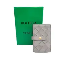 在飛比找Yahoo奇摩購物中心優惠-BOTTEGA VENETA BV 經典編織灰色多功能卡夾/