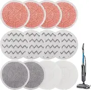 3897A Replacement Steam Mop Pads: 12 Packs Spin Mop Refills Compatible with Bissell Spinwave 3897A 3712C 3712W SmartSteam Scrubbing Steam Mop - Hard Floor Steam Mop Washable Pads (Heavy & Soft)