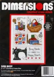 #6683 DIMENSIONS "SEW BUSY" SEWING, QUILTING COUNTED CROSS STITCH KIT - NIP!