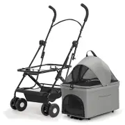 3 in 1 Dog Stroller 4 Wheels Folding Pet Stroller with Detachable Carrier Multif