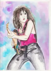 KISS SATANS MUSIC ORIGINAL COMIC ART PG 11, WATERCOLOR 12X9 ONE-OF A KIND