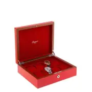 Rapport Heritage Hand-Crafted Solid Wood 8 Watch Box in Red