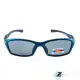 【Z-POLS】大兒童專用高規TR90輕量彈性藍黑配色 強化Polarized寶麗來抗UV400偏光太陽眼鏡(鼻墊可調設計)