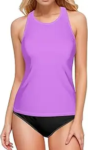 [ODAWA] Tankini Swim Top Heliotrope Quick Dry Tankini Top, Swimsuit Tops for Women
