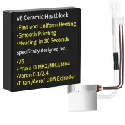 V6 Ceramic Heating Block Kit: Compatible with E3D V6/Prusa i3 MK3/MK3S/MK3S+ ...