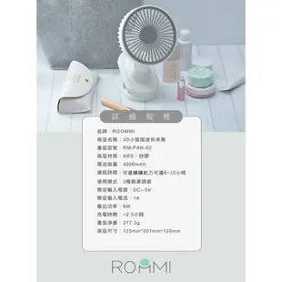 【快速出貨】ROOMMI 4000mAh長效大容量 3D小旋風迷你夾扇 電風扇