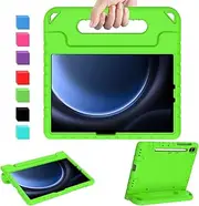 [AVAWO] Kids Case for Samsung Galaxy Tab S9 FE/S9/S8/S7 11 Inch 2023 Case with S Pen Holder, Light Weight Shock Proof Handle Stand Kids Friendly Cover for (Model SM-X510 / SM-X516B),Green