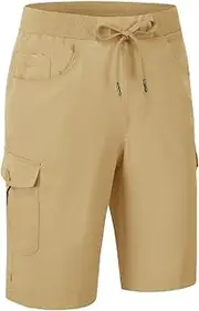 [TBMPOY] Women's 10" Hiking Cargo Shorts Lightweight Quick Dry Bermuda Loose Outdoor Casual 5 Pockets for Summer Golf Travel