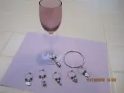 Wine Glass markers, charms Set of 6, from Halls, Kansas City Very Classy Look