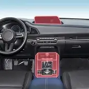 Kaecad Car Interior Film Dashboard Piano Board Shift Center Console Anti-Scratch Transparent TPU Protection Film Accessories，for Mazda CX-30 2020-2024 (GPS Navigation Film)