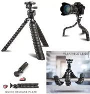 Flexible Tripod 12 inch Quick Release Plate GoPro iPhone Camera Camcorder Phone