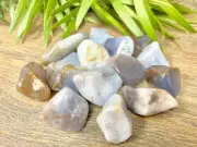 Blue Chalcedony Tumbled Crystal for Anger Management, Throat Chakra, Tranquility