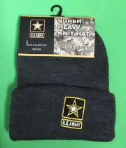 US ARMY SUPER HEAVY KNIT HAT BEANIE CAP~Ski Insulated Official NWT Dark Gray