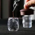 Incense Burner Artificial Crystal Glass Foam Incense Sticks Teapot Lid Holder