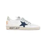 [Golden Goose] Golden Goose-White And Blue Ball Star Goat Leather Sneakers-Uomo 45 IT