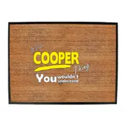 Cooper V1 Surname Thing - Funny Novelty Doormat Man Cave Floor mat