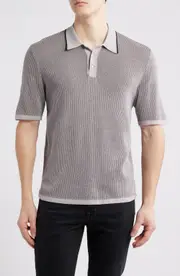 rag & bone Harvey Relaxed Polo in Light Grey at Nordstrom, Size Medium
